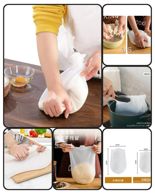 كيس سيليكون متعدد الاستخدامات – لدعك العجين والتتبيل مع إمكانية التخزين في الثلاجة ✅