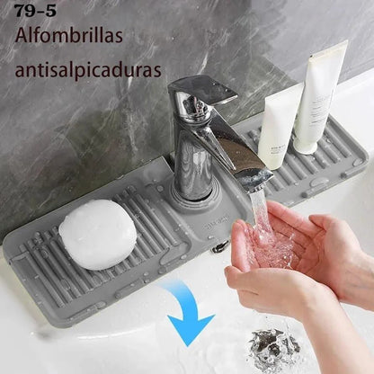 قطعة السيليكون السحرية لتصريف المياه وتنظيم الحوض – باللون الرمادي