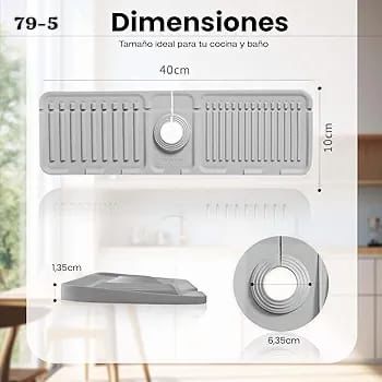 قطعة السيليكون السحرية لتصريف المياه وتنظيم الحوض – باللون الرمادي